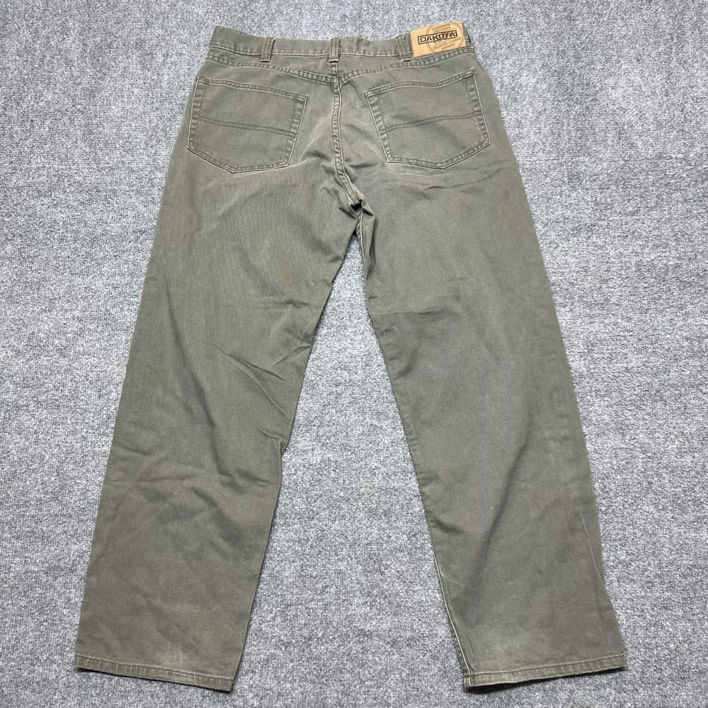 Dakota Canvas Pants Mens 36x30 Green Regular Fit Straight Leg Stretch Denim